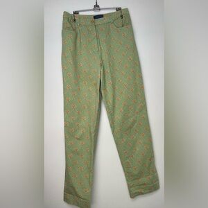 Vintage Green Patterned Pants